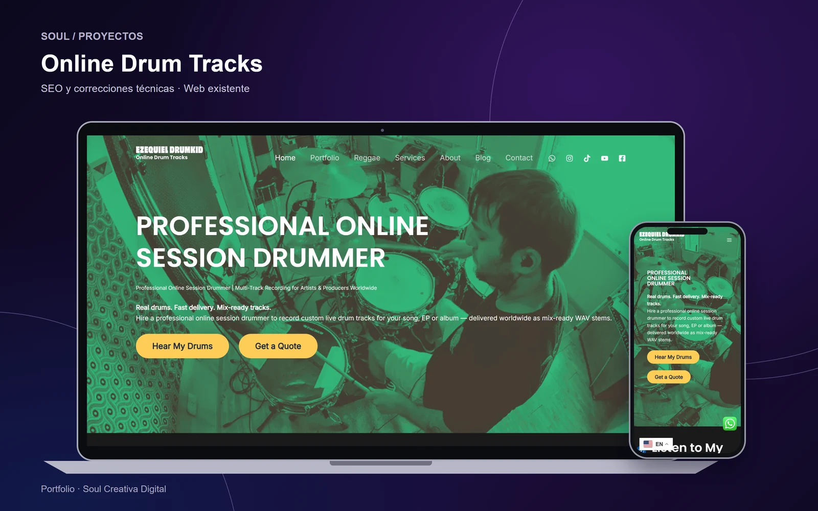 Online Drum Tracks: presentación en notebook
